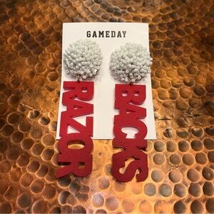 arkansas razorbacks Game Day Earrings NWT